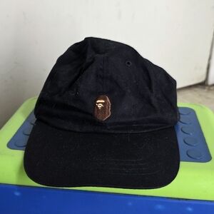 A Bathing Ape Ape Head One Point Panel Cap Black
